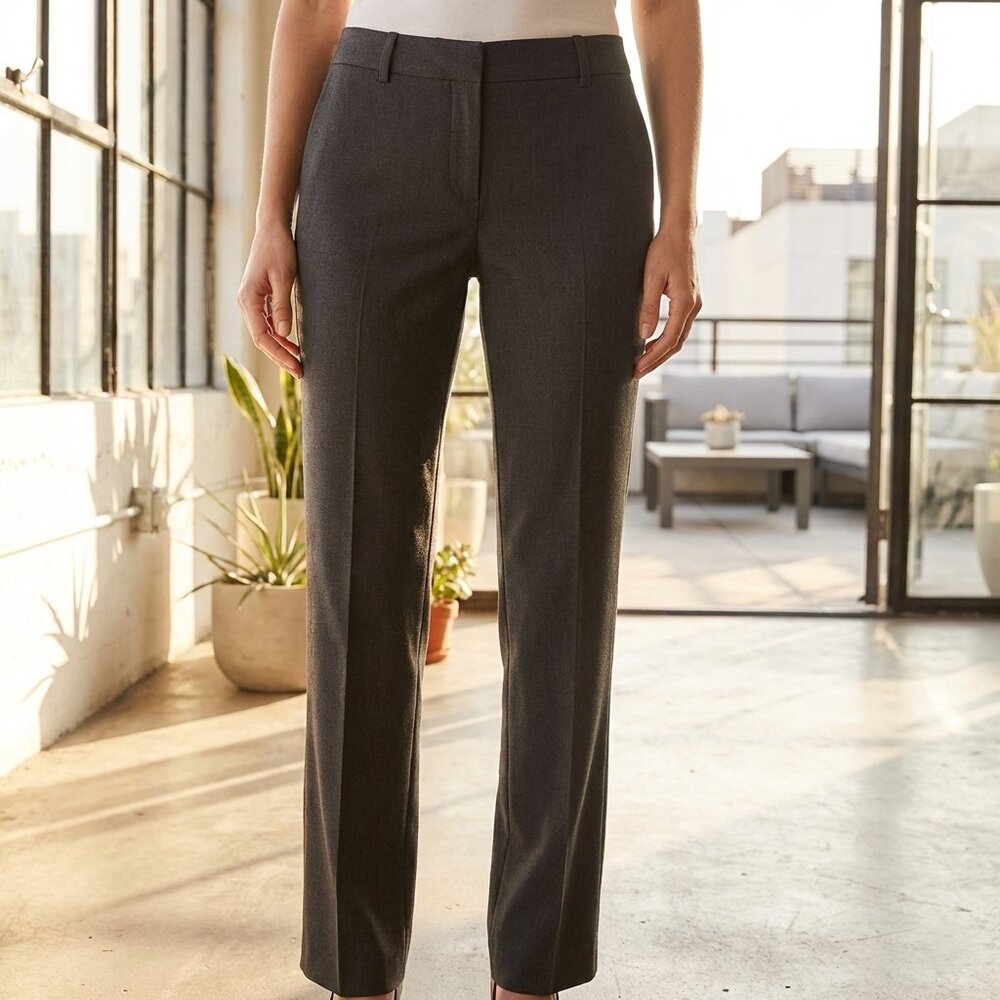 *Sharagano Women's Charcoal Gray Straight‎ Leg Dress Pants Size 6P